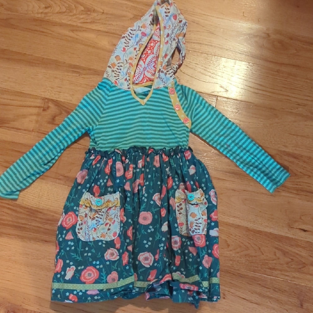 Matilda Jane Turquoise and Floral Hooded Dress
